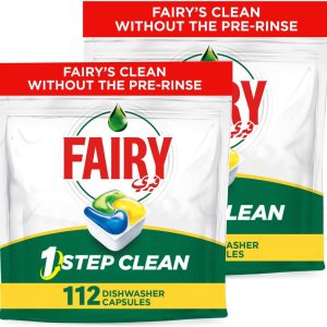 قرص ماشین ظرفشویی اتوماتیک Fairy 1 Step Clean، رایحه لیمو، قرص 112×2