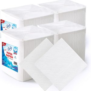 دستمال کاغذی Swish Super 500 Count 2 لایه ساده 30 x 30 سانتی متر دستمال نوشیدنی سفید دستمال یکبار مصرف کوکتل چهار تاشو دستمال کاغذی 5.9 اینچ X 5.9 اینچ تا شده برای مهمانی و استفاده روزمره
