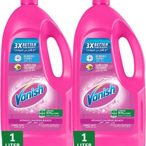 پاک کننده لکه پارچه مایع Vanish 1L+1L رایگان برای لباس های رنگی و سفید