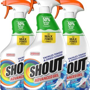 ژل پاک کننده لکه بر روی شستشو و اسپری پیشرفته Shout، بهترین فرمول شاوت، 22 اونس – بسته 3 عددی