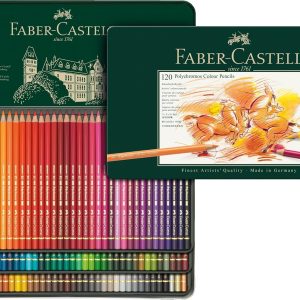 مداد رنگی 120 رنگی Faber Castell Polychromos Artists In a Flat Metal Tin, ASSORTED, F110011
