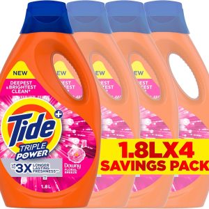 Tide Triple Power with Touch of Downy Floral Breeze Liquid Detergent 1.8L x 4، بسته کیس