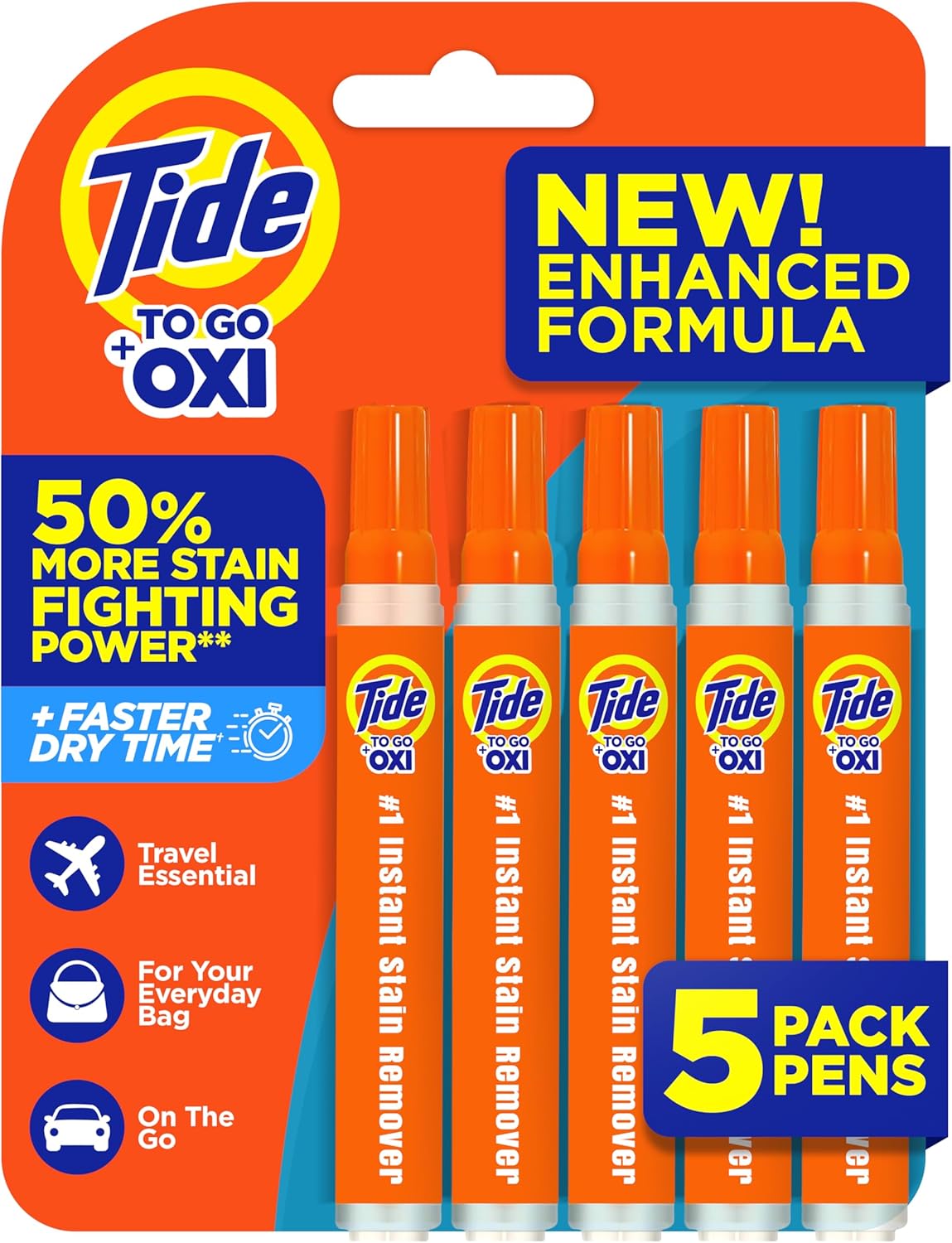 لکهبر فوری Tide to Go، چوب 338 اونسی 5 در یک بسته فروخته شده به عنوان یک بسته