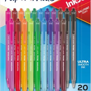خودکارهای جمع شونده Paper Mate InkJoy 100RT، جوراب ساق بلند، نقطه متوسط ​​(1.0 میلی متر)، متنوع، 20 عدد