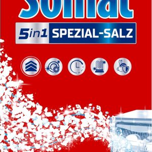 نمک مخصوص SOMAT (1.2 کیلوگرم)، نمک ماشین ظرفشویی برای عملکرد بهتر شستشو، نرم کننده آب ماشین ظرفشویی در برابر آهک برای نتایج درخشان و عمر طولانی تر عمل می کند.