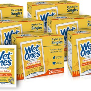 دستمال مرطوب دست آنتی باکتریال Wet Ones، رایحه تروپیکال اسپلش، تکی، 24 عددی (بسته 6 عددی)