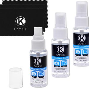 کیت تمیز کردن لنز و صفحه نمایش Camkix – اسپری تمیز کننده، پارچه میکروفیبر (اسپری تمیزکننده 3X، پارچه میکروفیبر 3X، کیت تمیز کردن لنز و صفحه نمایش)