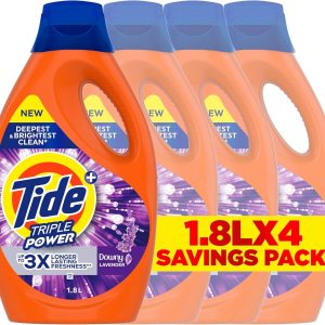 Tide Triple Power with Touch of Downy Lavender Liquid Detergent 1.8 x 4، بسته کیس