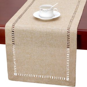 روسری رومیزی بژ همکد دست ساز Grelucgo مستطیل شکل ۱۴ در ۳۶ اینچ