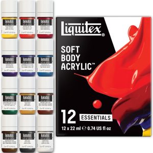 رنگ اکریلیک بدن نرم حرفه ای Liquitex، 0.74 Fl Oz (بسته 12)، 12 رنگ 8
