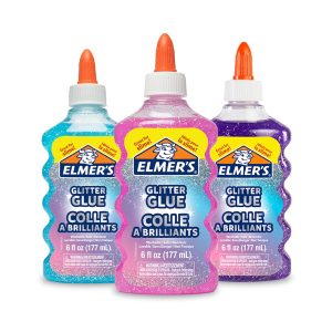 چسب مایع Elmer’s Glitter، آبی، صورتی، بنفش 3 عدد