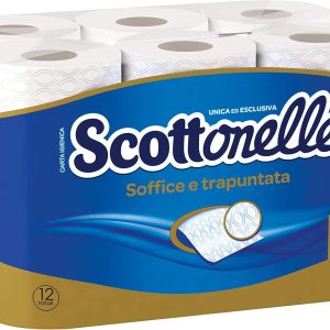 دستمال توالت نرم و لحافی Scottonelle، 2 لایه، بسته ارزشی، 155 ورق x 9 رول توالت + 3 رول توالت رایگان