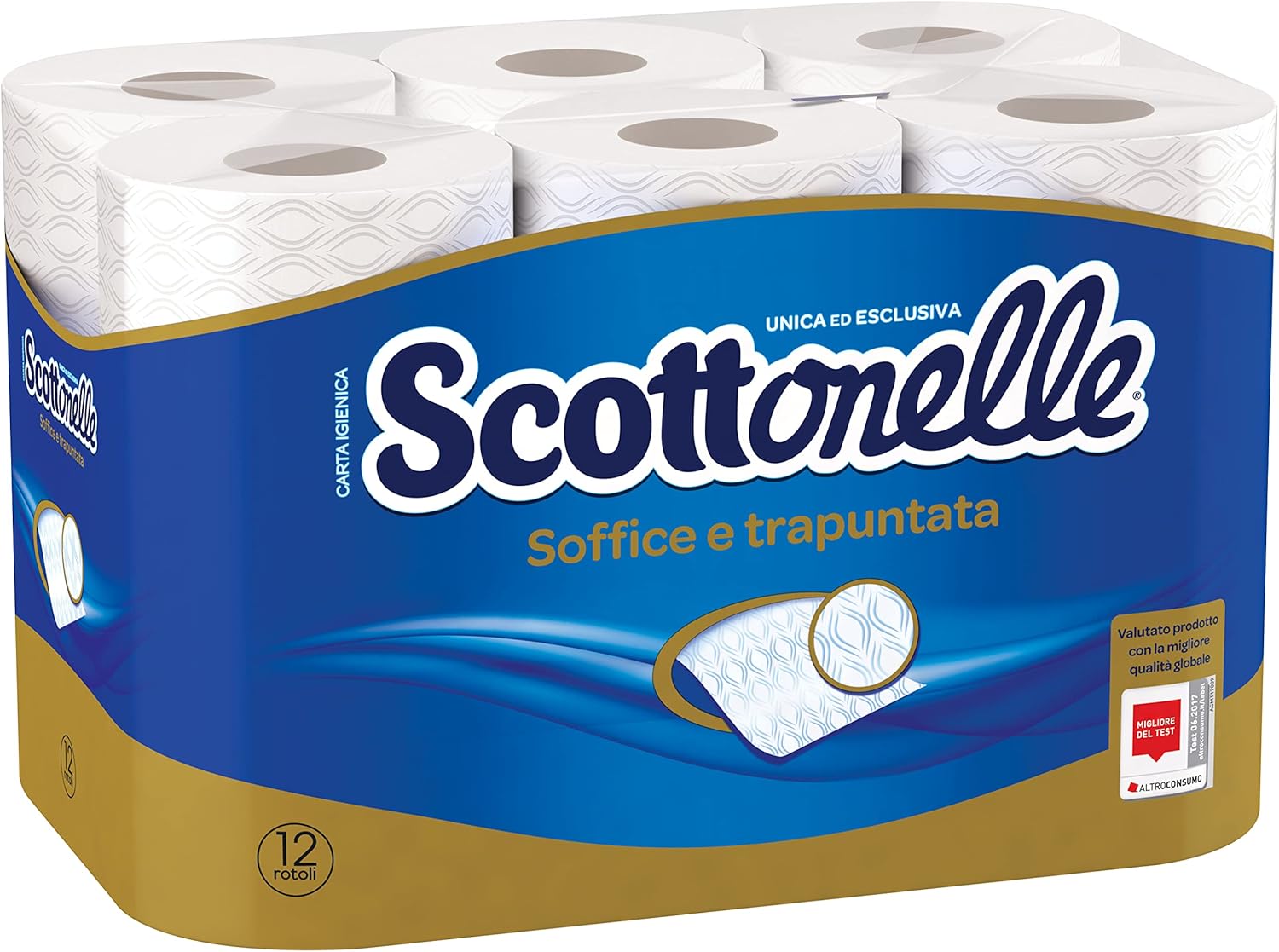 دستمال توالت نرم و لحافی Scottonelle، 2 لایه، بسته ارزشی، 155 ورق x 9 رول توالت + 3 رول توالت رایگان