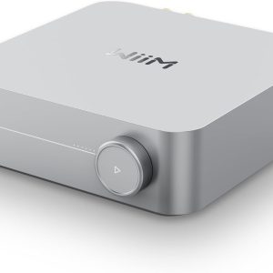 WiiM Amp: Multiroom Streaming Amplifier | سازگار با AirPlay، Google Cast، Alexa | HDMI، کنترل صوتی | پخش جریانی از Spotify، Amazon Music، Tidal و بیشتر | نقره ای