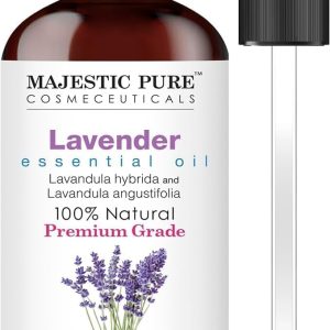 اسانس اسطوخودوس MAJESTIC PURE – Huge 118 ml با قطره چکان شیشه ای | روغن اسطوخودوس 100% خالص و طبیعی | روغنهای اساسی درجه یک برای پخشکنندهها، پوست، رایحهدرمانی، ماساژ