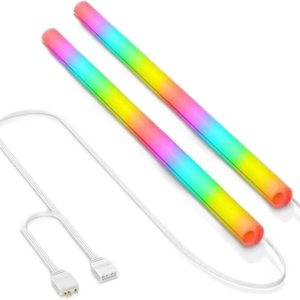 XUMIUZIY 2Pcs ARGB Water Cooling Tube، پانوراما 360 درجه DIY Soft Light Water Cooled Pipe با 35 مهره لامپ ARGB، 5V 3Pin لوله خنک کننده آب قابل برنامه ریزی همگام سازی برای کیس کامپیوتر