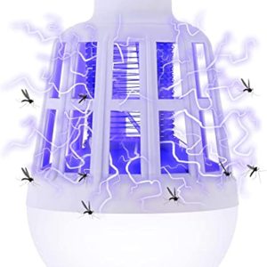 DELFINO Bug Zapper، پشه کش، لامپ 2 در 1 LED الکترونیکی تله آفت کشنده برای فضای باز و داخلی، حشره گیر برای آشپزخانه خانه حیاط خلوت پاسیو 220V E26/ E27