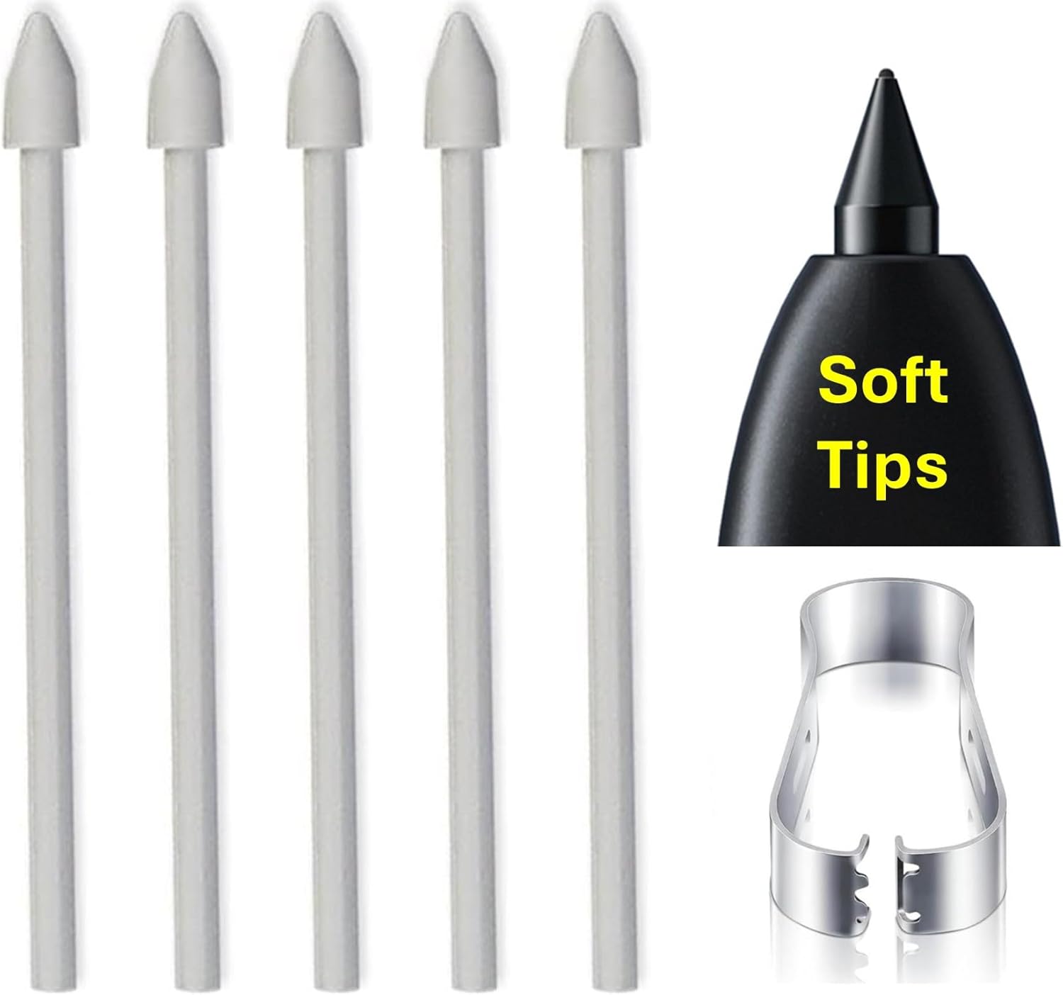 نکات تعویض 5 PCS Soft Tips OEM Tab S10 FE برای Samsung Galaxy Tab S10 FE/S10 FE+/S10/S10+ Plus/S10 Ultra Tablet Tab S10 Stylus S Pen S10 نکات/نکات+موچین (5*نکته)