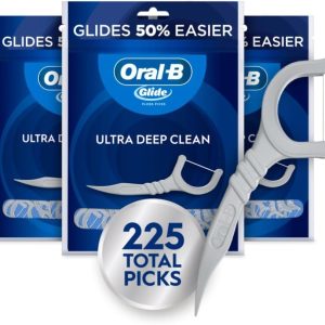 انتخاب نخ دندان Oral-B Glide Ultra Deep Clean، حذف غذا و پلاک، طعم خنک نعناع، 75 نخ نخ دندان
