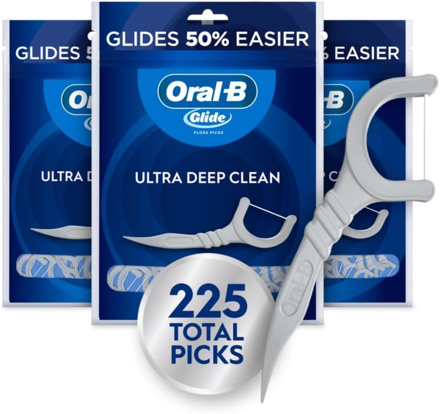 انتخاب نخ دندان Oral-B Glide Ultra Deep Clean، حذف غذا و پلاک، طعم خنک نعناع، 75 نخ نخ دندان