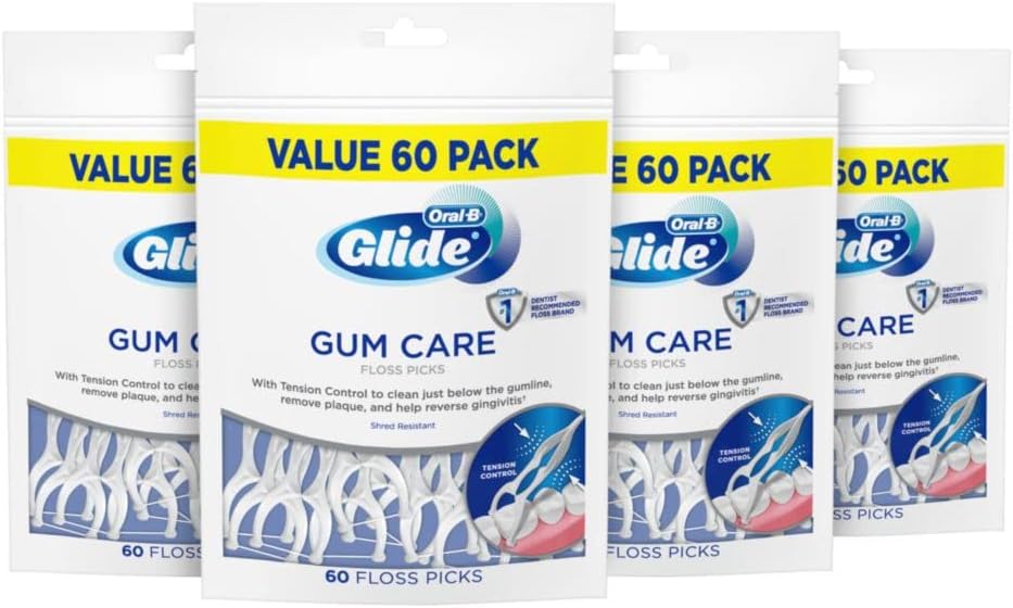 انتخاب نخ دندان Oral B Glide، مراقبت از لثه، تعداد 60، بسته 4 عددی