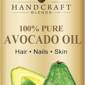 Handcraft Blends Oil Avocado – Cold-pressed 4 Fl Oz – 100% خالص و طبیعی – روغن حامل درجه عالی برای پوست و مو – مو و بدن – ماساژ – بدون هگزان