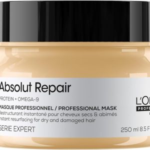 L’Oréal Professionnel، ماسک مو ترمیم کننده Absolut، ماسک مو برای موهای خشک و وز، ماسک ترمیم کننده عمقی موهای آسیب دیده، حاوی امگا 9 و پروتئین، سری EXPERT، 250 میلی لیتر