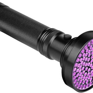 چراغ قوه اشعه ماوراء بنفش بلک لایت، 100 ال ای دی 395 نانومتری آشکارساز ادرار حیوانات خانگی بلک لایت برای تشخیص ادرار حیوانات خانگی، اسکورپیون، پخت رزین، ساس، ناخن