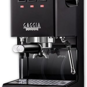 Gaggia Classic E24 | گروه دیگ و دم برنجی | ساخت ایتالیا | Pro Steam Wand | 58 میلی متر SS Portafilter | دستگاه اسپرسو پمپ دستی | قهوه ساز آمریکانو، لاته و کاپوچینو | رعد و برق سیاه