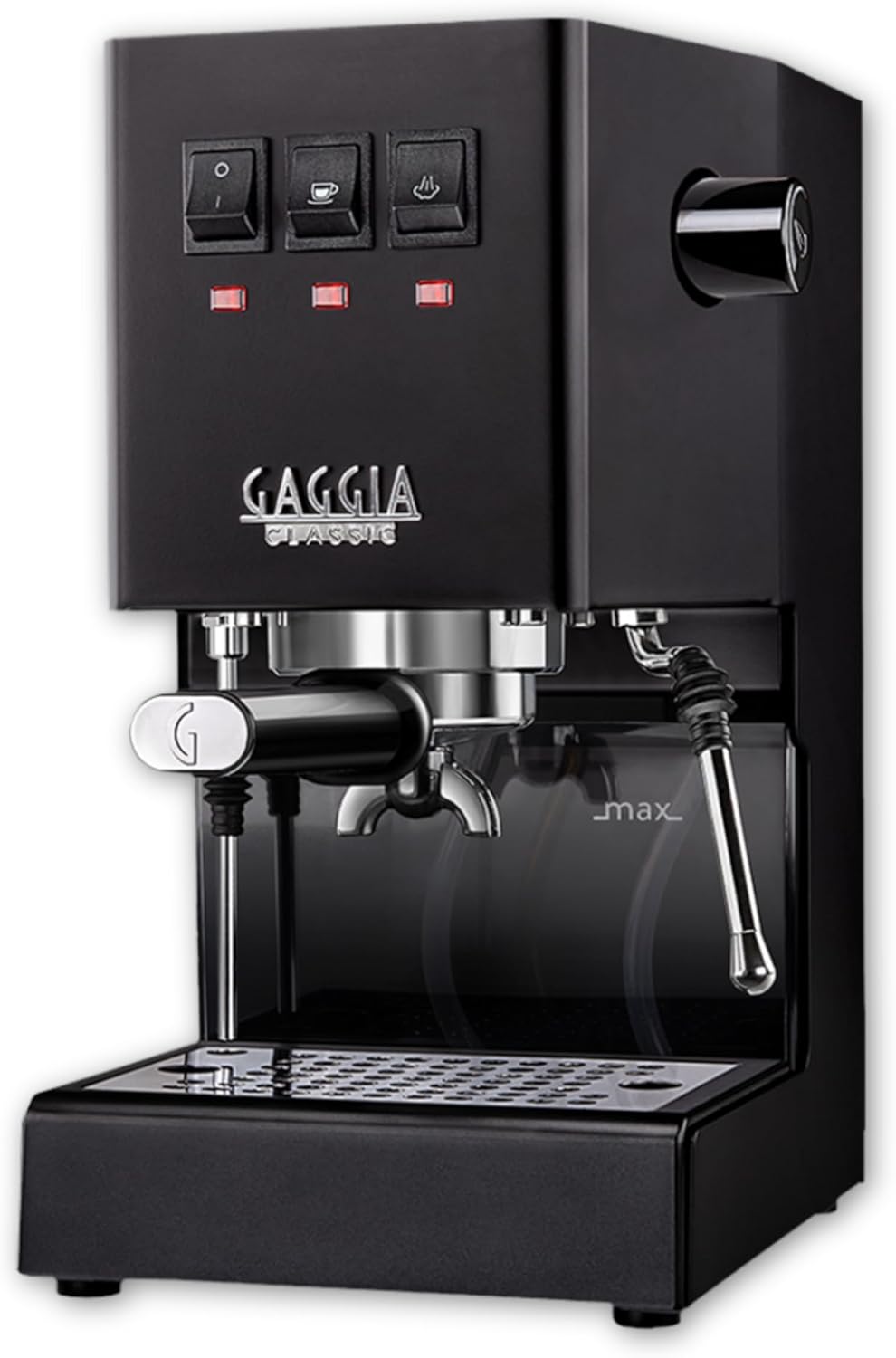 Gaggia Classic E24 | گروه دیگ و دم برنجی | ساخت ایتالیا | Pro Steam Wand | 58 میلی متر SS Portafilter | دستگاه اسپرسو پمپ دستی | قهوه ساز آمریکانو، لاته و کاپوچینو | رعد و برق سیاه