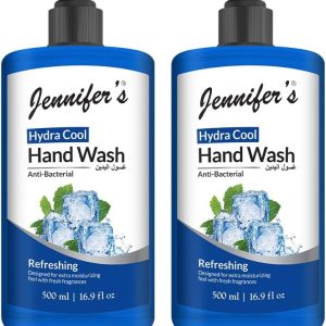 شوینده دستی هیدرای خنک جنیفر، ضد باکتری، طراوت و مرطوب کننده با رایحه تازه، بسته 2 عددی 500 میلی لیتری