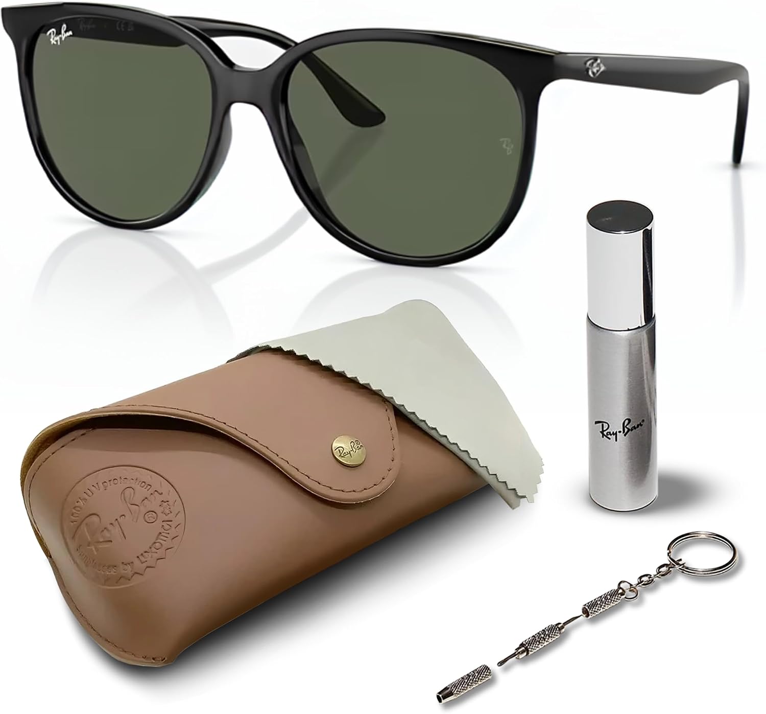 عینک آفتابی مردانه و زنانه مربع شکل Ray-Ban RB4378 با کیت رسمی عینک RAYBAN