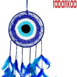 قلاب بافی چشم بد Rabarikaa Dream Catcher | آویزهای ماندالا دست ساز برای پوزیتیو برای دکوراسیون منزل، آویزهای دیواری، فضای باز، اتاق خواب (سایز – 35×15 سانتی متر)