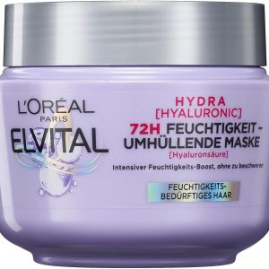ماسک مو مرطوب کننده L’Oréal Paris Elvital برای موهای براق، درمان فشرده با هیالورونیک برای تقویت رطوبت، Hydra Hyaluronic، 300 میلی لیتر