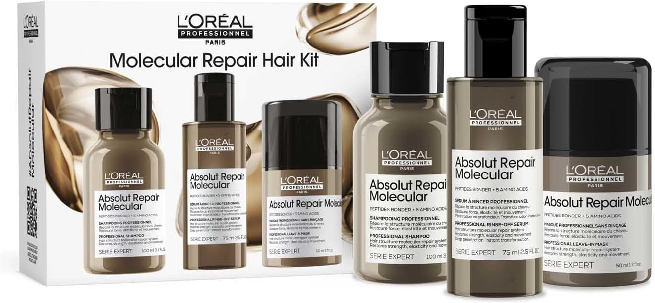 L’Oréal Professionnel، ماسک شستشوی غلیظ مولکولی Absolut Repair، ترمیم آسیب و بازیابی قدرت، گرهگشایی و لطافت فوقالعاده، برای انواع موهای آسیبدیده، SERIE EXPERT