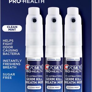 Crest Pro-Health | مه CPC بدون الکل قابل حمل با طعم نعناع تمیز | Instant Fresh Breath – 3 Count (0.24oz/7ml) اسپری تنفس