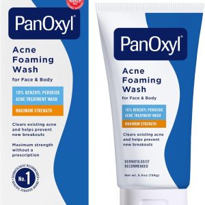 PanOxyl Acne Foaming Wash Benzoyl Peroxide 10% حداکثر قدرت ضد میکروبی، 5.5 اونس، بسته بندی ممکن است متفاوت باشد