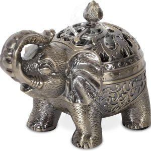 نگهدارنده عود TERRIFI Vintage عود سوز فیل ایستاده فلزی با درب، نگهدارنده عود به شکل فیل برنزی زینت آروماتراپی دکور عملی خانه برای فضای داخلی داخلی