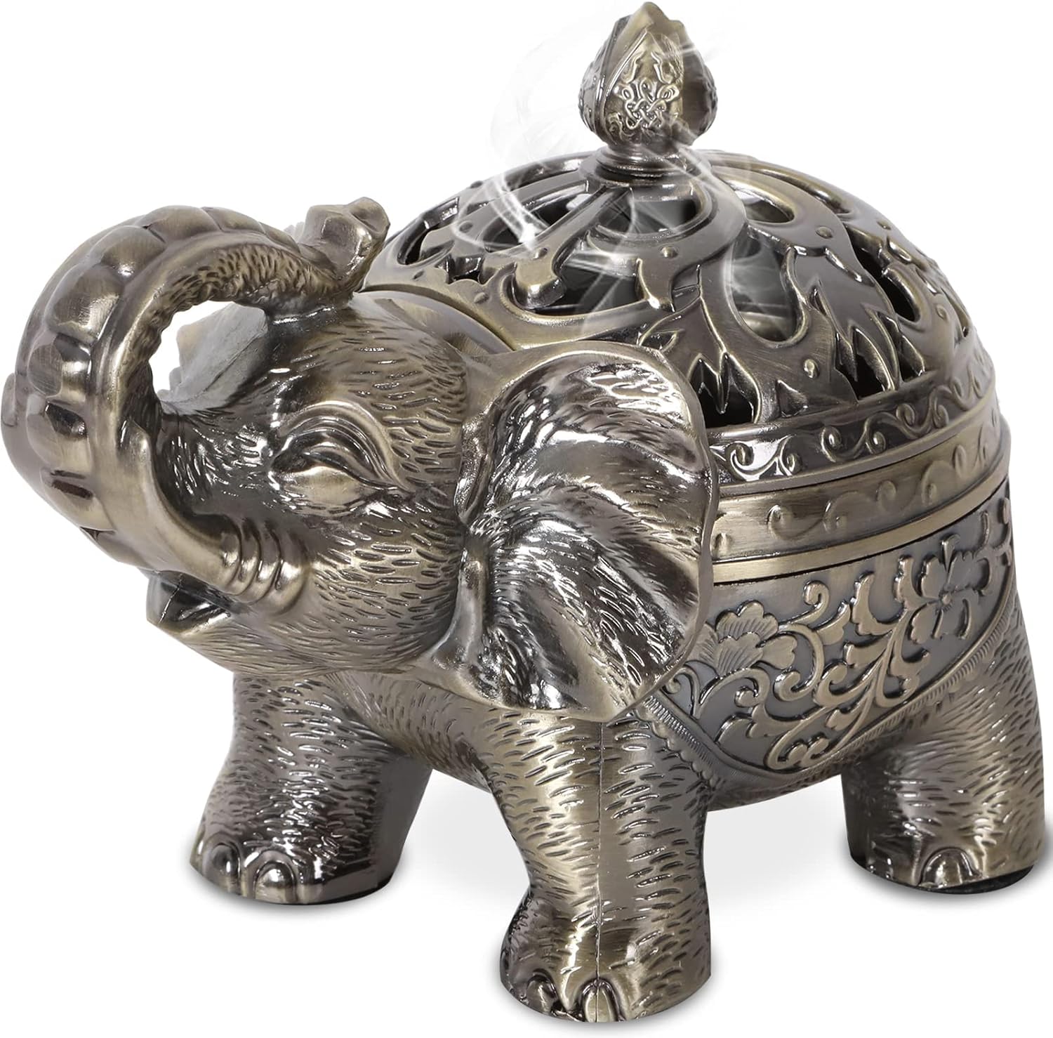نگهدارنده عود TERRIFI Vintage عود سوز فیل ایستاده فلزی با درب، نگهدارنده عود به شکل فیل برنزی زینت آروماتراپی دکور عملی خانه برای فضای داخلی داخلی