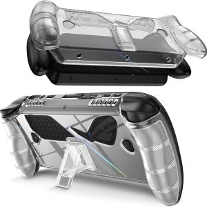 قاب شفاف برای ASUS ROG Xbox Ally X با پایه، روکش محافظ سیلیکونی نرم TPU ضد خش ضد لغزش TPU برای کنسول بازی ویدیویی دستی ROG Xbox Ally X 2025 با پایه پایه
