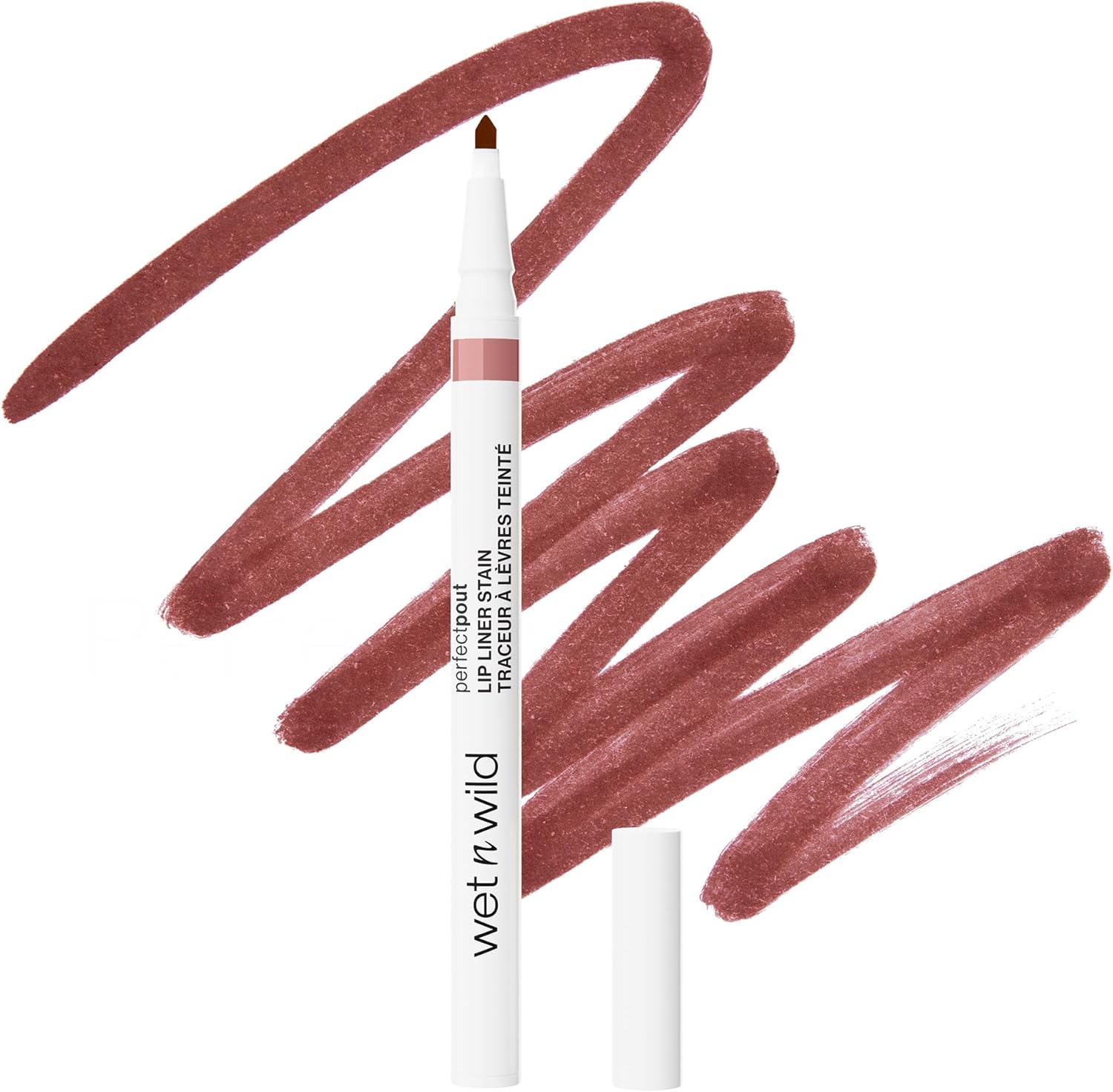 لکه خط لب Wet n Wild Perfect Pout، خط لب ضد لکه برای کانتور کردن لب ها، نوک دقیق، سمت صاف برای پر کردن آسان، جوراب شلواری برهنه با ماندگاری بالا