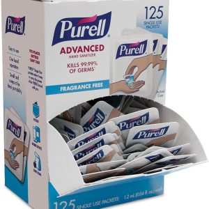 ژل ضد عفونی کننده دست پیشرفته PURELL SINGLES، بدون عطر، بسته های اندازه سفر یکبار مصرف 125 تعداد – 9620-12-125EC