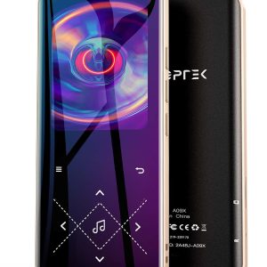 پخش کننده MP3 AGPTEK 32 گیگابایت با بلوتوث 5.2، A09X 2.4 اینچی پخش کننده موسیقی قابل حمل با بلندگو با صدای بدون افت بلندگو با رادیو FM، ضبط صدا، پشتیبانی تا 128 گیگابایت، مشکی