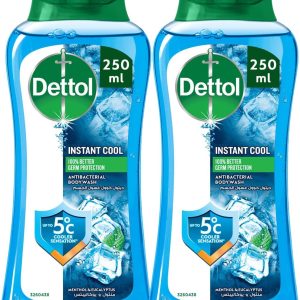 ژل دوش و بدن شوینده خنک Dettol، رایحه منتول و اکالیپتوس، 250 میلی لیتر x 2
