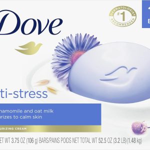 پاک کننده ملایم Dove Beauty Bar کرم ضد استرس پوستی آرام را مرطوب می کند پاک کننده صابون نوار ملایم ساخته شده با 1/4 کرم مرطوب کننده 3.75 اونس 14 تعداد