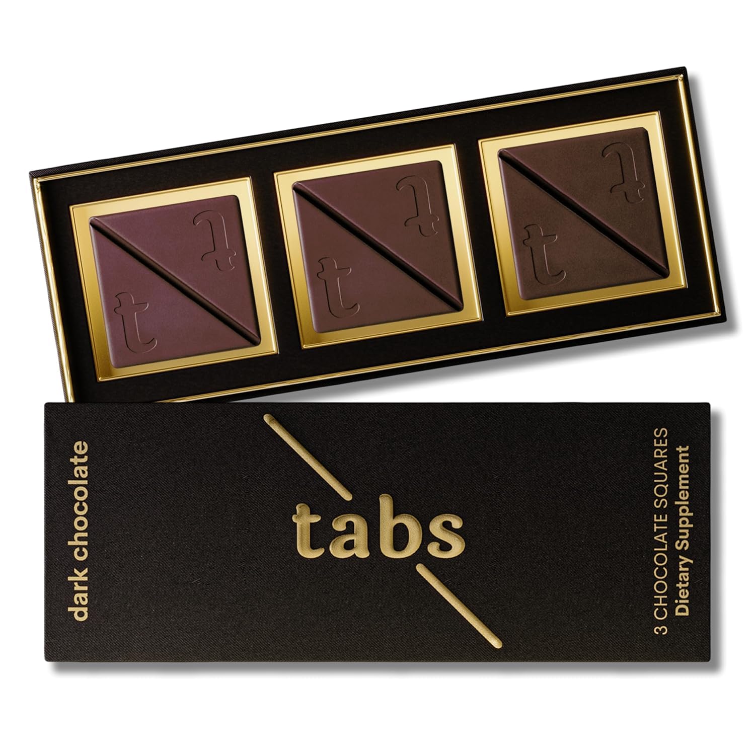 Tabs مربع شکلات تیره (1 جعبه) - 60% کاکائو با اپیمدیوم و ریشه ماکا - گیاهی و بدون گلوتن