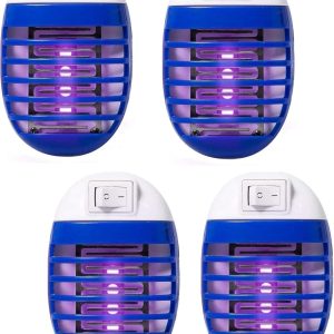 DELFINO 4 Electric Bug Zapper، پشه کش با نور شب LED UV، تله الکترونیکی حشرات برای استفاده در فضای باز