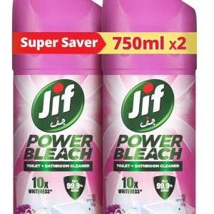 پاک کننده حمام JIF Power Bleach، گلدار، 99.9 درصد میکروب ها را از بین می برد، 750 میلی لیتر در 2