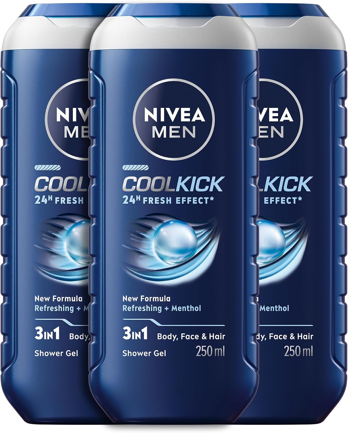 ژل دوش NIVEA MEN 2in1, Cool Kick 24h Fresh Effect Masculine, 2x250ml