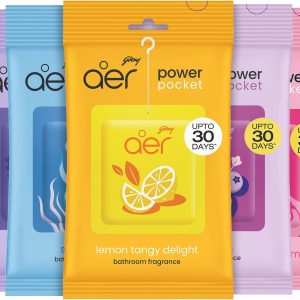 خوشبو کننده هوا پاکت پاور Godrej aer – حمام و توالت تا 30 روز دوام دارد بسته 10 تایی (50 گرمی)، چند رنگ، 40017848